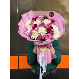 RENKLİ GÜLLÜ MEVSİM BUKETİ